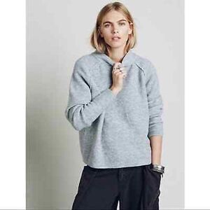 Free People Women's Bubble Crewneck
Thick Pullover Sweater Gray‎ Boxy Size XS